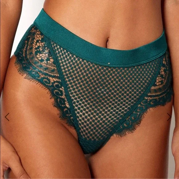 Gooseberry intimates full on glam bra and panty set lingerie emerald green - Picture 3 of 16